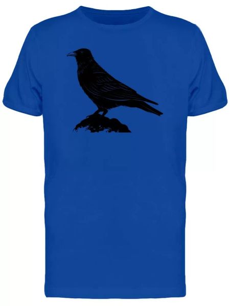 

black crow on a rock men's tee -image by shutterstock, White;black
