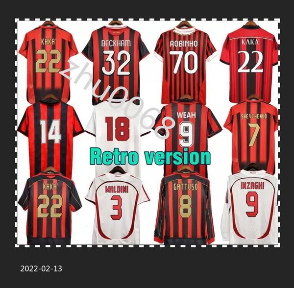 

2006 2007 soccer jersey 90 91 retro shirts home away 96 97 gullit 02 03 04 maldini van basten football kaka inzaghi 09 zhu, Black;yellow