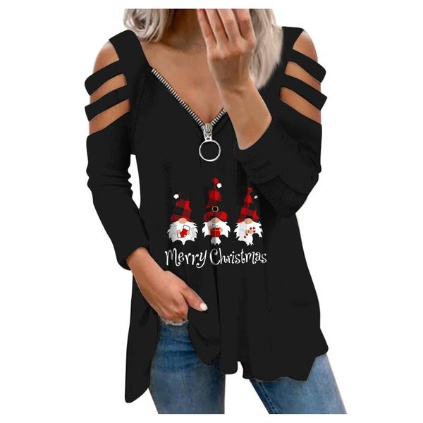 

women's sweaters christmas strapless sweater women autumn long sleeve pullover casual loose jumper elk printed clothes pull femme, White;black