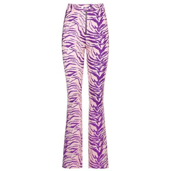 

women's pants & capris cultiseed women animal pattern striped print high waist zipper ladies spring fashion casual long trousers clothi, Black;white