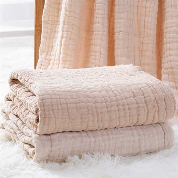 

6 layers bamboo cotton baby receiving blanket infant kids swaddle wrap sleeping warm quilt bed cover muslin 220209