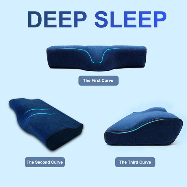 

pillow memory foam orthopaedic bedroom head neck back contour sleep support for home car airplanes trains travel