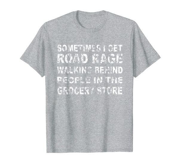 

road rage in grocery store t-shirt, White;black
