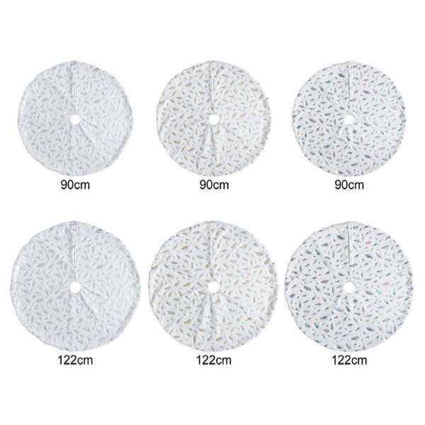 

christmas decorations cloth feathers tree skirt soft thick snowy white rustic mat holiday party decor