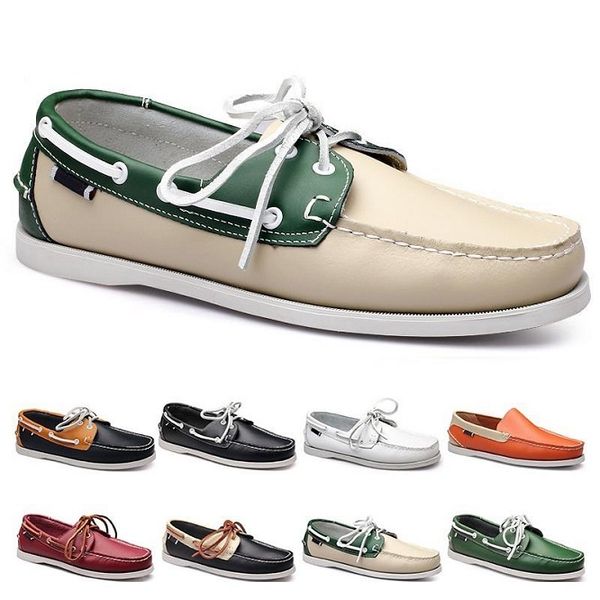 

mens running shoes f42 leather british style black white brown green yellow red fashion outdoor comfortable breathable