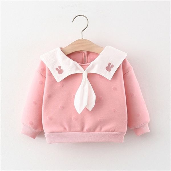 Детские пуловеры толстовка осень зима девочка теплые топы мода плюс бархатный свитер 210528