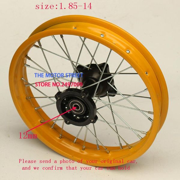 

motorcycle wheels & tires good quality rear 1.85-14" inch aluminium alloy wheel rim fits 110cc 125cc dirt pit bike spare parts
