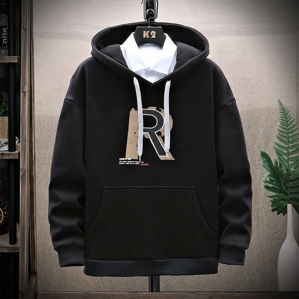 

men's hoodies & sweatshirts 2021 casual classic hip hop streetwear one piece brand black grey