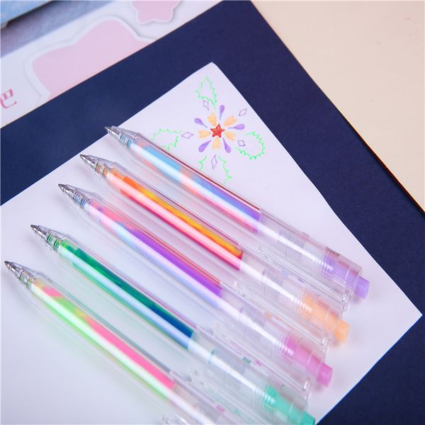 

pen overtime new g110 rainbow color change press neutral hand account diary diy drawing hook dazzle color