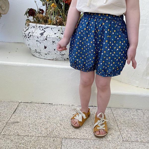 

shorts summer cute girls floral thin denim baby girl loose all-match, Black