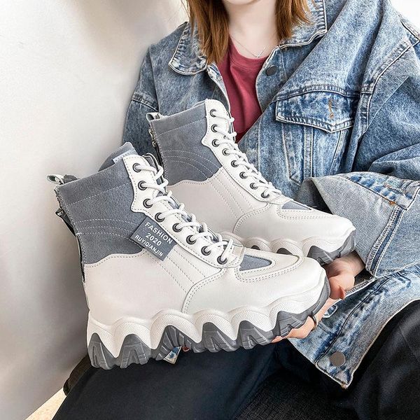 

boots shoes winter warm platform woman snow plush female casual sneakers faux suede leather snowboots fur, Black