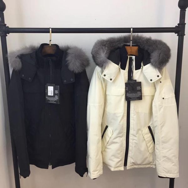 

jacket 2021 Winter Luxury Canada Design Real Fox Fur Trim Quality Down, Black;brown