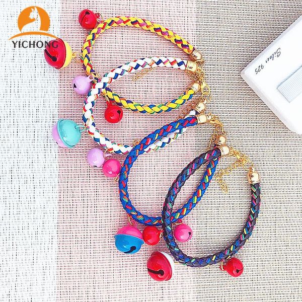 

dog collars & leashes yichong fashion pet collar with bell lovely hand woven cat necklace accessories supplies yc030