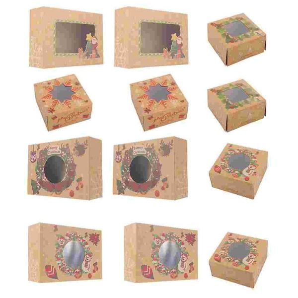 

gift wrap 12pcs xmas dessert packing boxes baking food cupcake