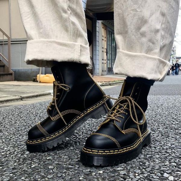 

boots women platform shoes thigh high flat genuine leather winter woman heels ankle wedges, Black