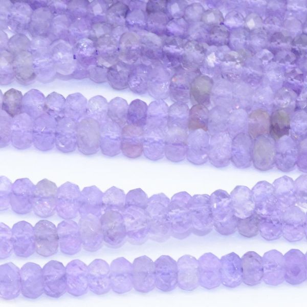 

other natural light amethyst faceted roudell beads 4x6mm