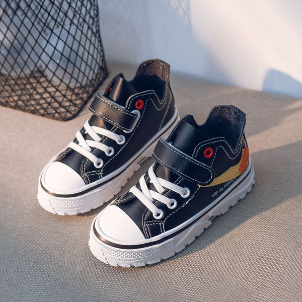 

children' high-shoes boys shoes 2021 new leisure shoes children korean version breathable small white, Black;grey