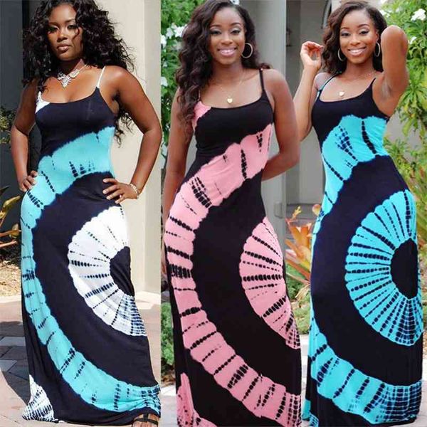

2020 fashion color print show thin strap beach long skirt, Black;gray
