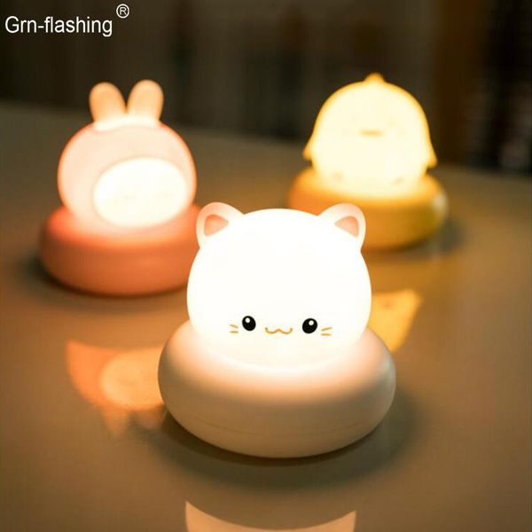 

night lights touch sensor baby usb rehargeable dimmable lamp creative cute cartoon toy light for children holiday gift