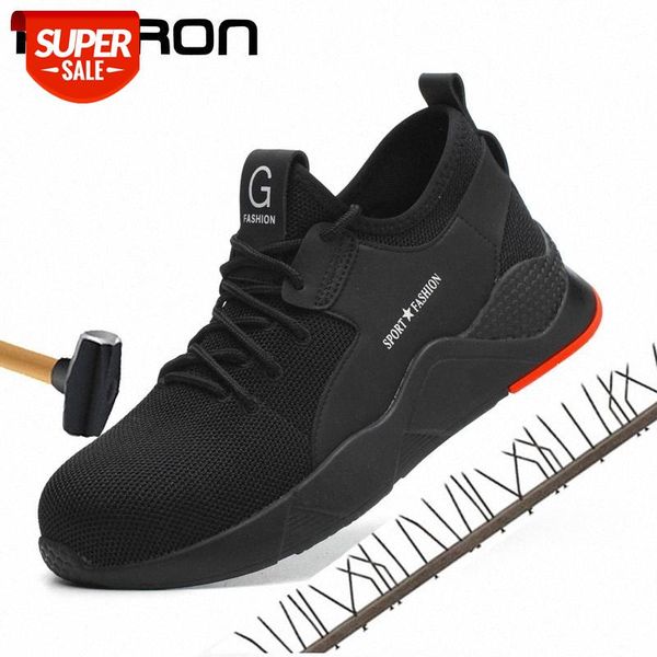 

new work safety boot steel toe safety shoes anti-piercing breathable working shoes indestructible men work sneakers ryder #nc5c, Black
