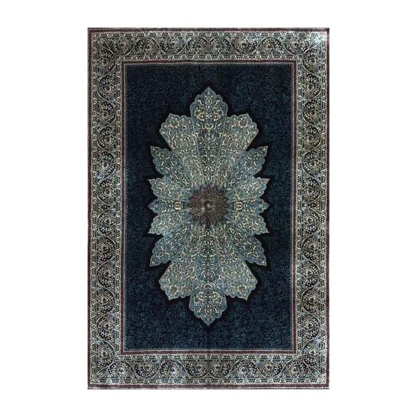

carpets 4'x6' turkey blue design area rug room floor non-slip hand knotted silk carpet for living bedroom home decorative
