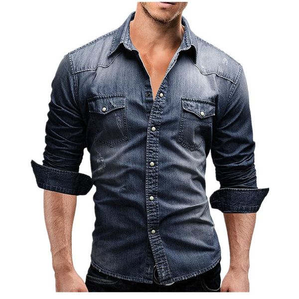 

men's casual shirts men denim 2021 clothing mens long sleeve soft cotton slim male elastic jeans cowboy, White;black
