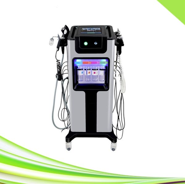 

8 in 1 professional blackhead remover hydrodermabrasion jet peel oxygen machine facial tightening oxygen therapy equipment, Black;white