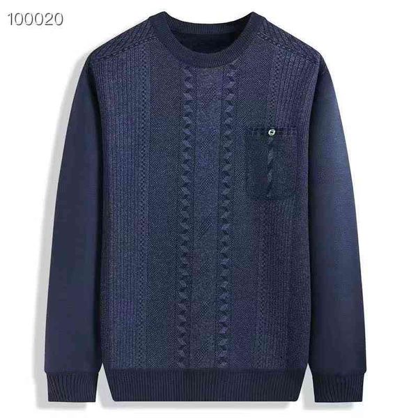 

2022 new autumn fashion brand casual sweater o-neck slim fit knitting s striped sweaters & pullovers pullover men y712, Black