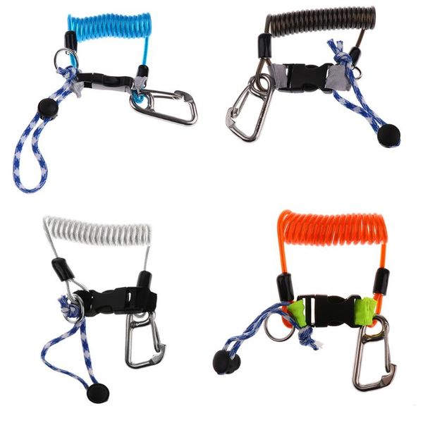 

pool & accessories anti-theft scuba diving 316 stainless steel camera rope with spiral coil lanyard for water sports snorkeling boating