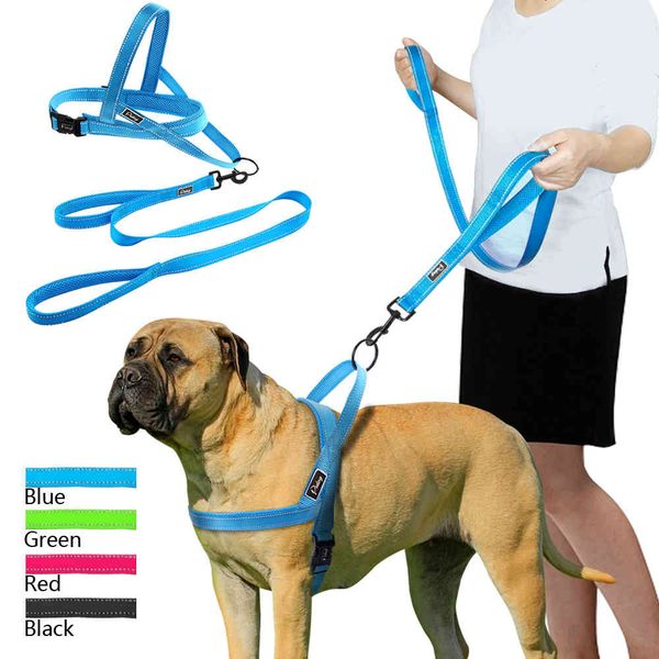 

dog collars & leashes no pull reflective harness leash set pet vest lead for small meduim large s perfect daily training walking x