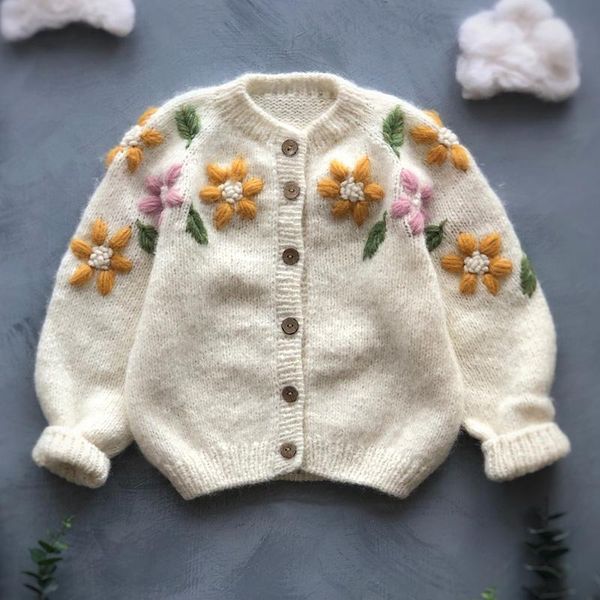 

jackets kids sweater jacket girl boy wool cardigan coat winter baby warm handmade embroidery outwear children knitted clothing, Blue;gray