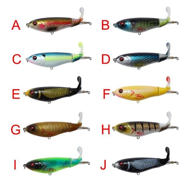 

artificial whopper ater fishing hard bait 3d eyes plopper with soft rotating tail tackle decorations