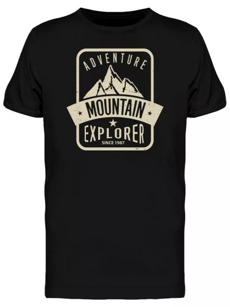 

mountain explorer adventure men's tee -image by shutterstock, White;black