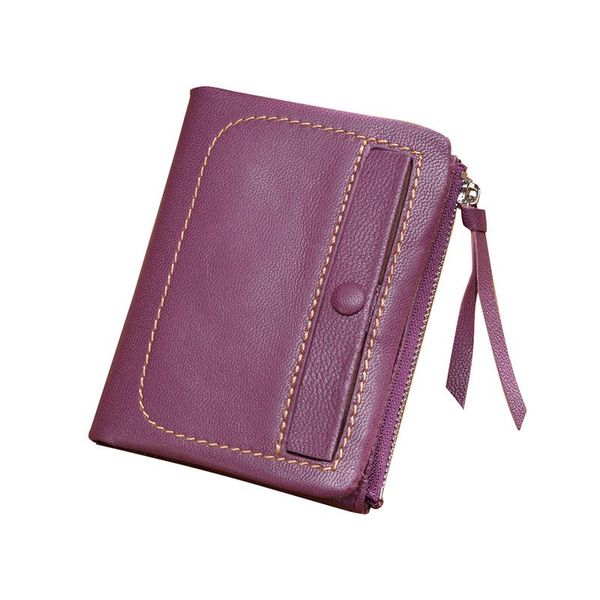 

wallets retro sheepskin genuine leather short wallet small goat skin hasp zipper design coin purse id card holder slim, Red;black