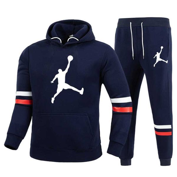 

men's tracksuits autumn winter sets sportswear 2 piece clothes hoodies+trousers male streetswear coat jackets, Gray