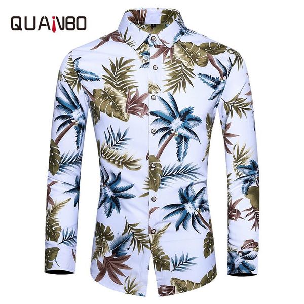 

plus size mens fashion casual floral shirts 2021 autumn men long sleeve shirt black white square collar slim male men's, White;black