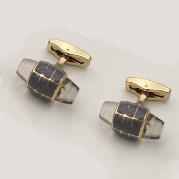 

2021 good crystal cufflinks luxury cuff links men six star branding sleeve buttons extravagant jewelry cuff-links for groomsmen exquisite gi, Silver