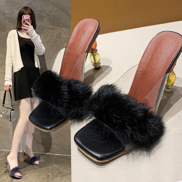 

slippers spring and autumn sandals in, Black