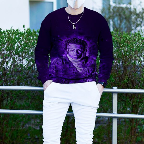 

autumn and winter couple sweater personality printing boy pattern casual party style punk goth round neck hooded sweater, Black