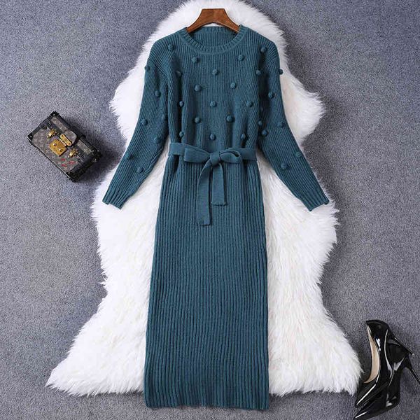 

casual dresses luxury designer celebrities long sleeves party autumn women warm knitting in winter dress vintage ladies 1irx, Black;gray