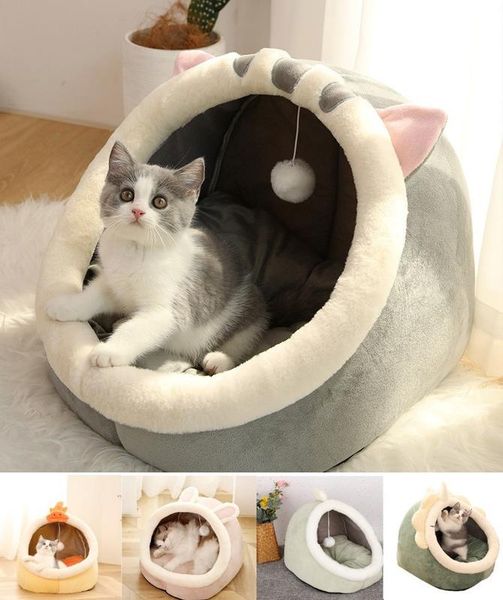 

cat beds & furniture warm sweet bed pet basket cozy kitten lounger cushion house tent very soft small dog mat bag for washable cats