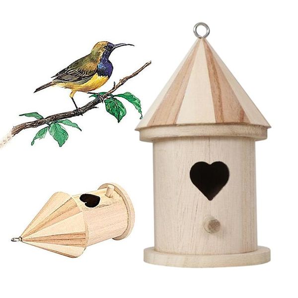

natural wooden bird house hanging nest outdoor garden cage resting place xx9b cages