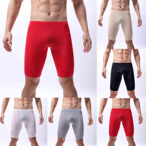 

men leisure sports ice silk male men's underwear boxers homme cotton boxershorts panties underpants long boxer, Black;white