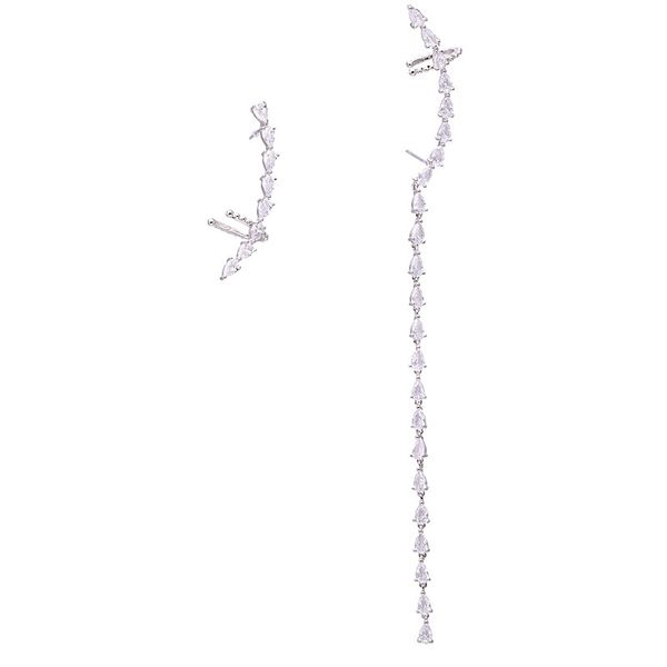 

korean popular long luxury earrings s925 silver needle feminine temperament, versatile earrings, fashionable accessories, Black