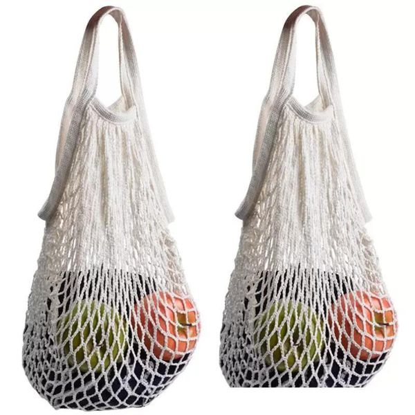 Надевание многоразовые хлопковые струны продуктовые сумки сетки производят фрукты овощные сумки для покупок на открытом воздухе Сюй
