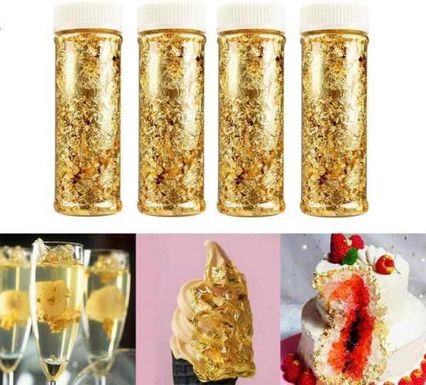 

edible grade genuine gold leaf schabin flakes 2g 24k decorative dishes chef art cake decorating tools chocolate other festive & party suppli