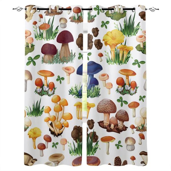 

colorful mushroom plant blackout curtain for kids room bedroom cartoon window children cortinas & drapes