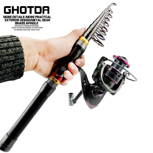 

1.8-3.6m carbon fiber spinning fishing rod and 13bb reel combo pole kit