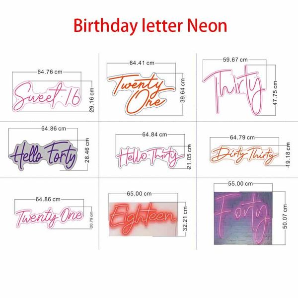 

other event & party supplies custom led happy birthday flexible neon light sign decoration home bar wall bedroom decorative cool neons lamp