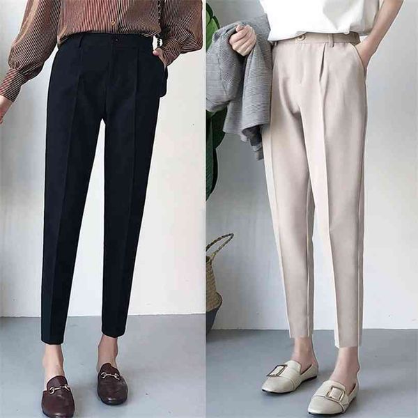 

winter autumn pants high waist women's pencil casual solid harem female warm long trousers sale 210925, Black;white